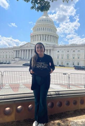 Jacqueline Aguilar standing in front of the Capitol.